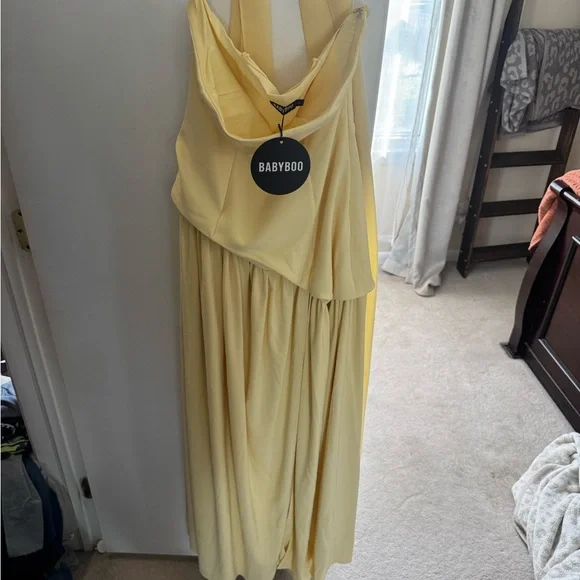 Maliyah Strapless Maxi Dress in Lemon - Picture 3 of 5